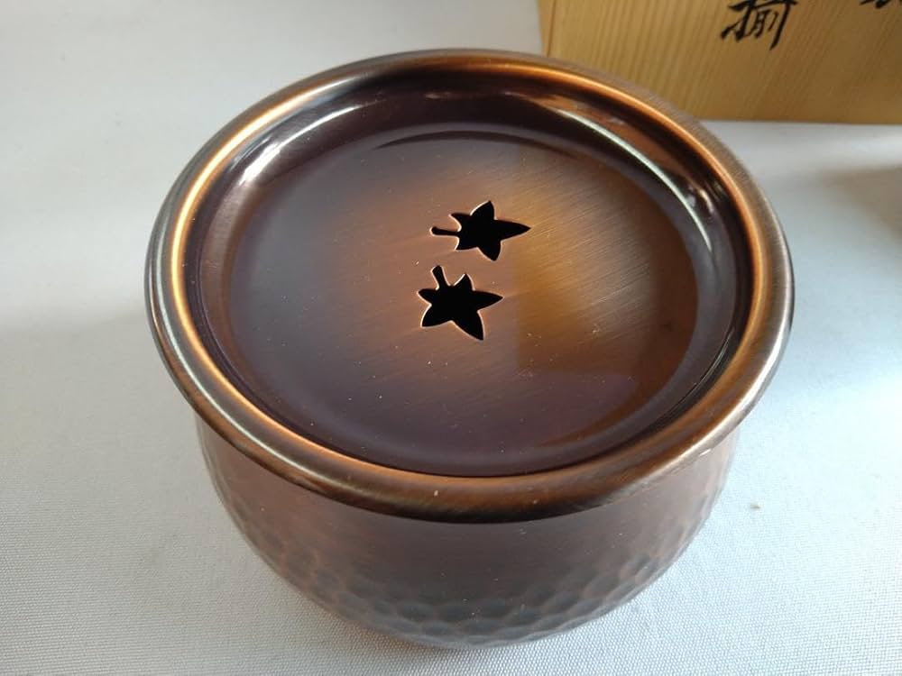 Amazon｜暁雲純銅製 茶筒 茶こぼし 茶さじ セット 茶器 共箱付き ※海外